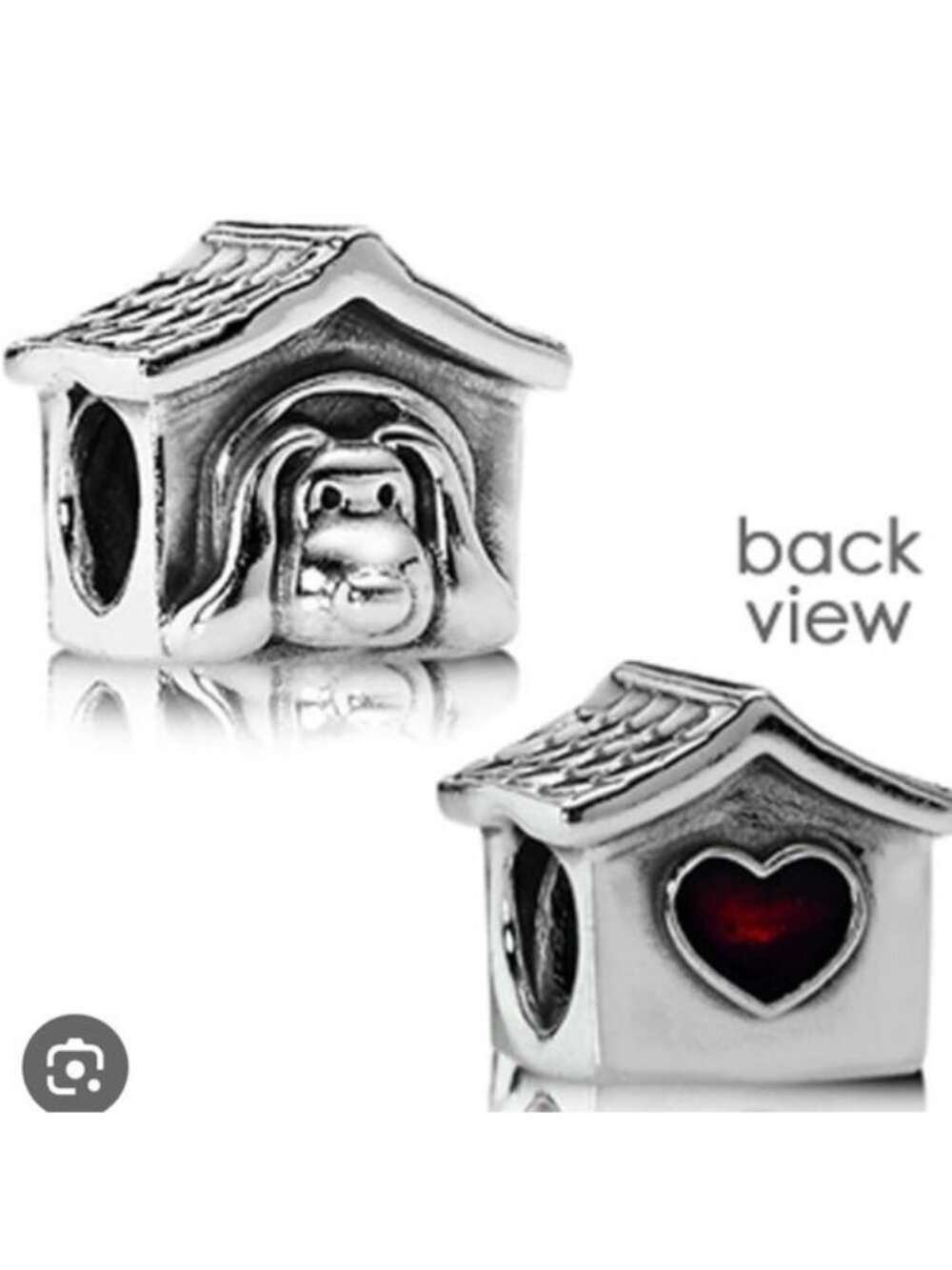 Pandora 790592EN27 Retired Sterling Silver Doghouse Dog Animal Bead with Enamel